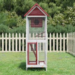 Maison &agrave; oiseaux moka 60x58,5x160 cm bois massif de pin
