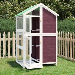 Maison &agrave; oiseaux moka 97x81x152 cm bois massif de pin