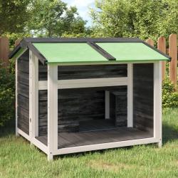 Chenil gris 96x87x80,5 cm bois de pin solide