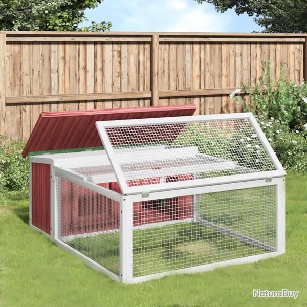 Clapier moka 117,5x97x47,5 cm bois de pin massif
