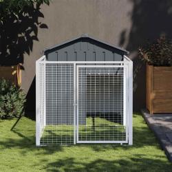 Niche pour chien avec cour anthracite 117x201x123 cm
