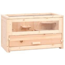 Cage &agrave; hamster 60x30x35 cm bois massif de sapin