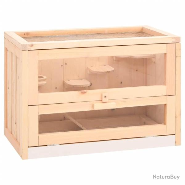 Cage � hamster 60x35,5x42 cm bois massif de sapin