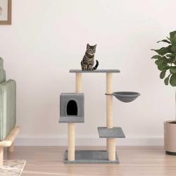 Arbre &agrave; chat avec griffoirs en sisal gris clair 82,5 cm