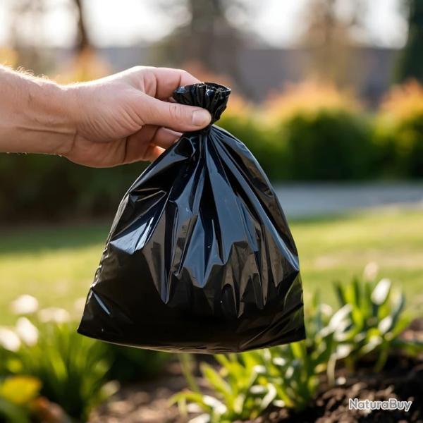 Sacs � crottes pour chiens 750 pcs noir 30x20 cm PE