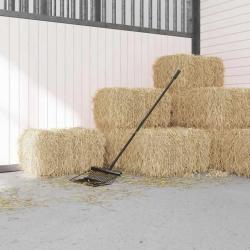 Poign&eacute;e de fourche, noire, en acier, pour le jardin, &Oslash; 3,5 &times; 127,5 cm