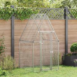 Cage pour poules argent&eacute; 100x100x190 cm acier galvanis&eacute;