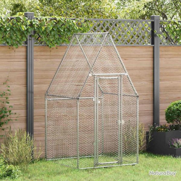 Cage pour poules argent� 100x100x190 cm acier galvanis�