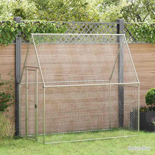 Cage pour poules argent� 200x100x190 cm acier galvanis�