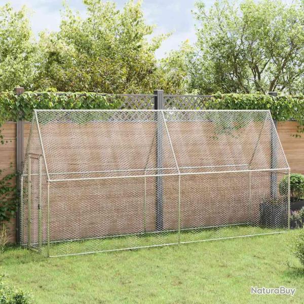Cage pour poules argent� 400x100x190 cm acier galvanis�