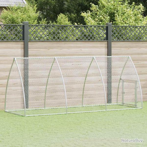 Cage pour poules argent� 300x105x120 cm acier galvanis�
