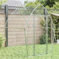 Cage pour poules argent&eacute; 200x105x182 cm acier galvanis&eacute;