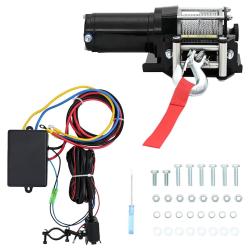 12 V Treuil &eacute;lectrique 1360 KG avec fil et plaque de montage