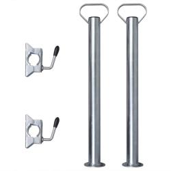 2 tubes de support et 2 pinces fendues pour roue de jauge 48 mm