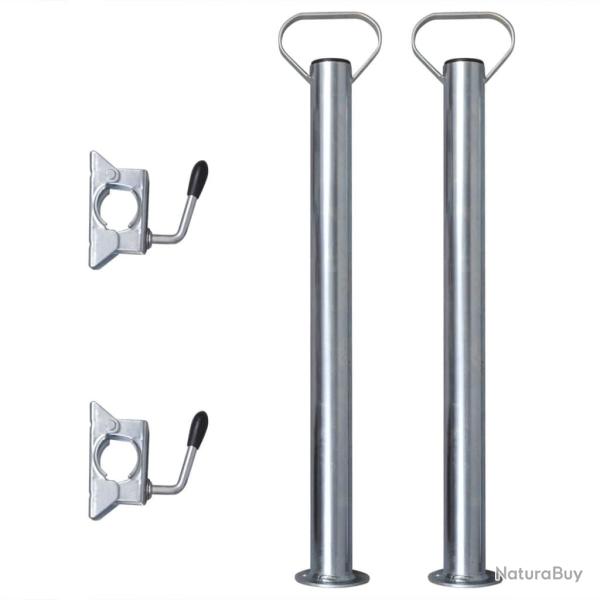 2 tubes de support et 2 pinces fendues pour roue de jauge 48 mm