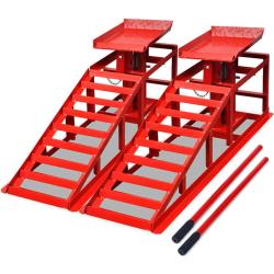 Rampes de r&eacute;paration auto 2 pcs rouge acier