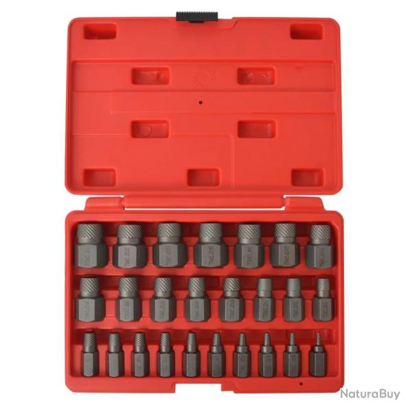 Kit d'extracteurs de vis � cannelures multiples Acier 25 pi�ces