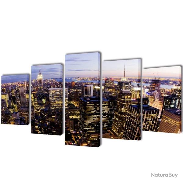 Set de toiles murales imprim�es Horizon de New York vu du ciel