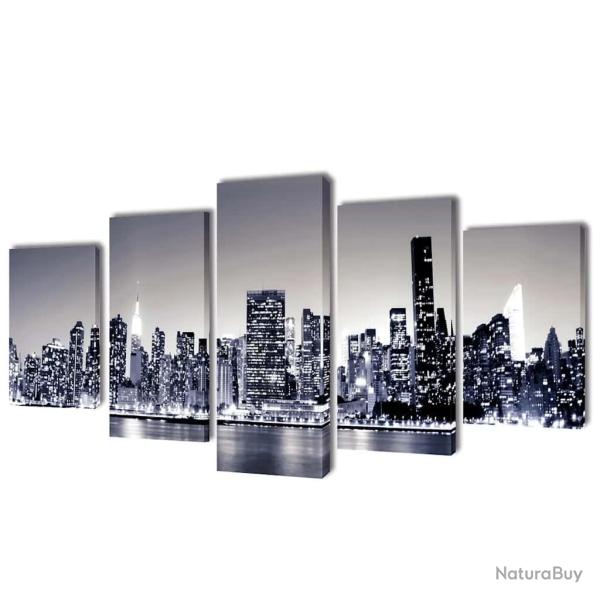 Set de toiles murales imprim�es Horizon de New York monochrome