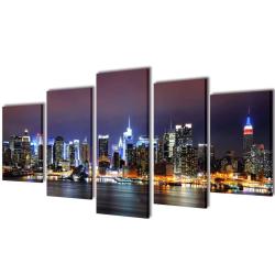Set de toiles murales imprim&eacute;es Horizon de New York color&eacute; 200 x 100cm