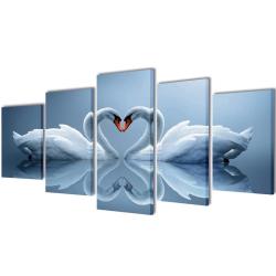 Set de toiles murales imprim&eacute;es Cygnes 200 x 100 cm