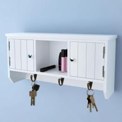 Armoire murale pour cl&eacute;s et bijoux avec portes et crochets