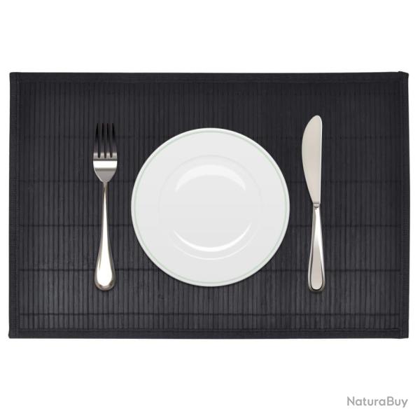 Napperons 6 pcs Bambou 30 x 45 cm Noir