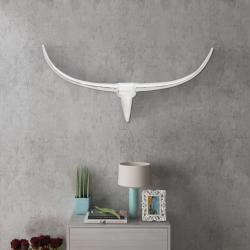 D&eacute;coration murale t&ecirc;te de taureau Aluminium Argent&eacute; 96 cm