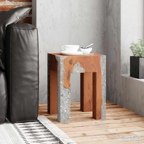 Tabouret Bois de teck massif et r�sine