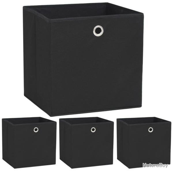 Bo�te de rangement 4 pcs Tissu non-tiss� 32x32x32 cm Noir