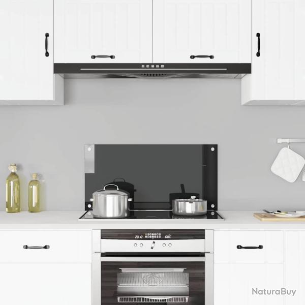Dosseret de cuisine Noir 80x40 cm Verre tremp�