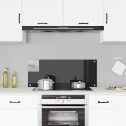 Dosseret de cuisine Noir 100x40 cm Verre tremp&eacute;