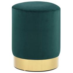 Tabouret Vert fonc&eacute; et dor&eacute; Velours 28 x 36 cm