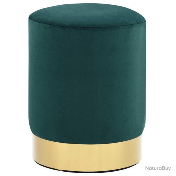 Tabouret Vert fonc� et dor� Velours 28 x 36 cm
