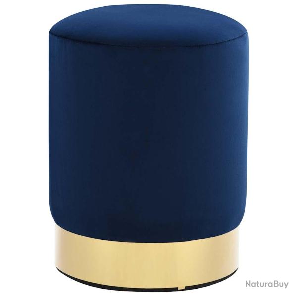 Tabouret Bleu et dor� Velours 28 x 36 cm