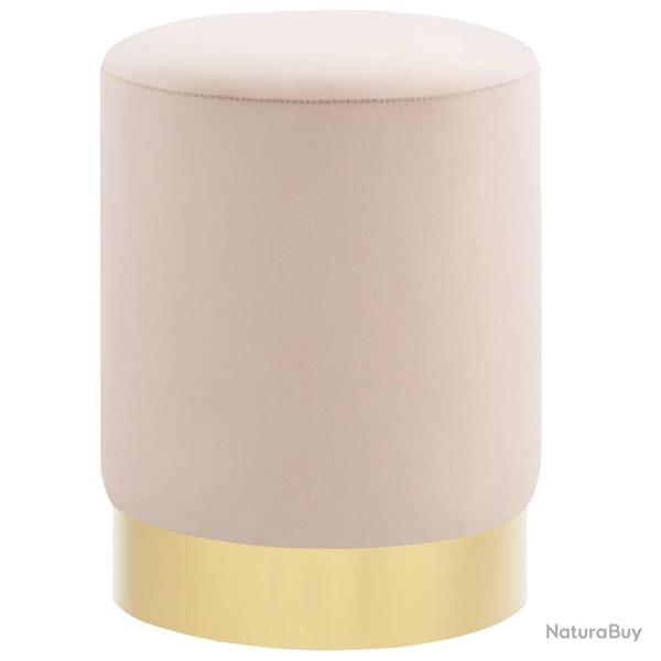 Tabouret Abricot et dor� Velours 28 x 36 cm