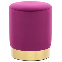 Tabouret Violet et dor&eacute; Velours 28 x 36 cm