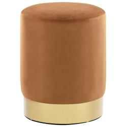 Tabouret Marron et dor&eacute; Velours 28 x 36 cm