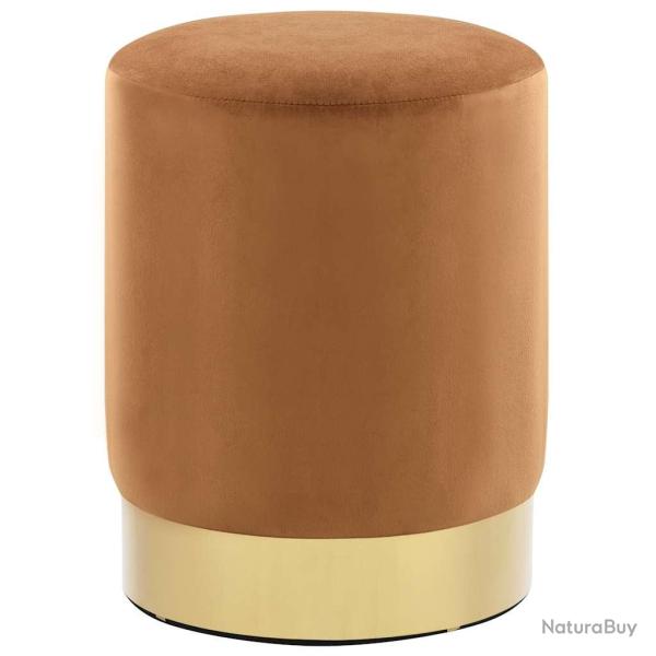 Tabouret Marron et dor� Velours 28 x 36 cm