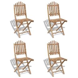 Chaises pliables d'ext&eacute;rieur Bambou 4 pcs