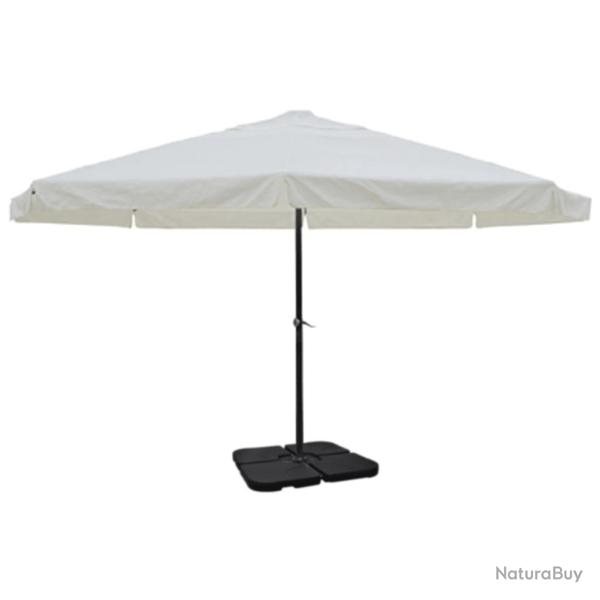 Parasol de avec base portable aluminium blanc