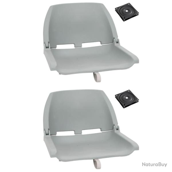 Ensemble de si�ges de bateau pliables lot de 4 gris