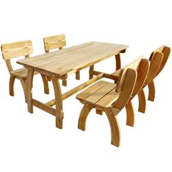 Ensemble &agrave; manger d'ext&eacute;rieur 5 pcs Pin&egrave;de impr&eacute;gn&eacute;e