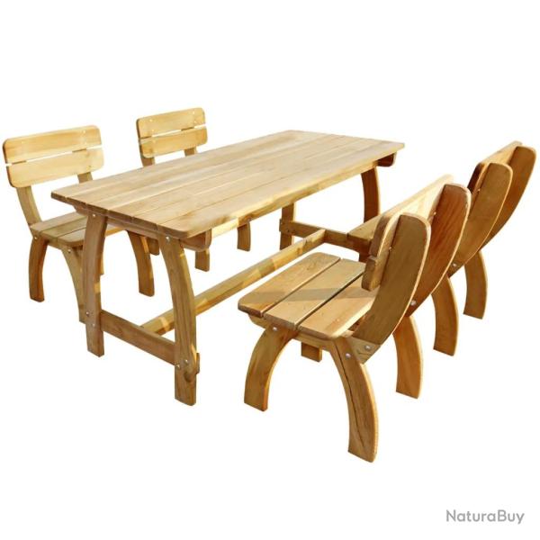 Ensemble � manger d'ext�rieur 5 pcs Pin�de impr�gn�e