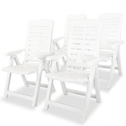 Chaises inclinables de lot de 4 Plastique Blanc