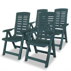 Chaises inclinables de lot de 4 Plastique Vert