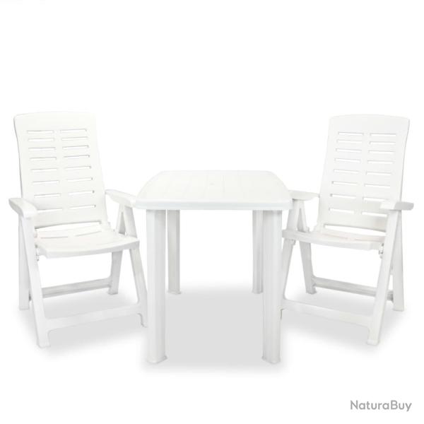 Ensemble de bistro 3 pcs Plastique Blanc