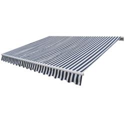 Auvent pliable motoris&eacute; 400 cm Bleu/blanc