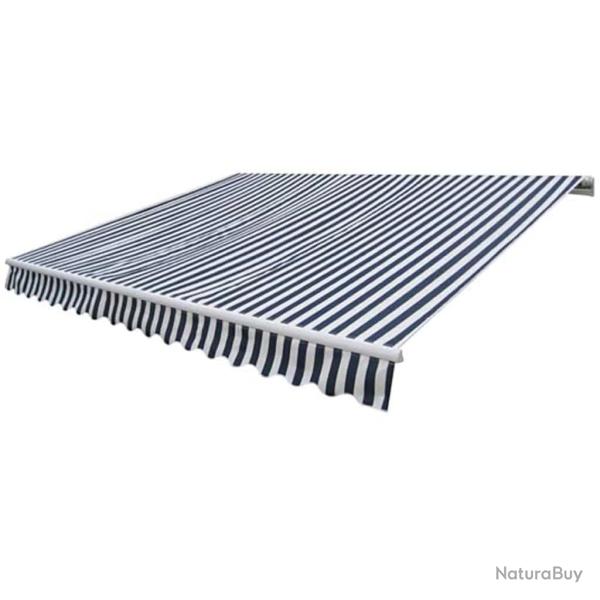 Auvent pliable motoris� 400 cm Bleu/blanc
