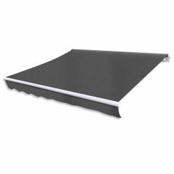 Auvent pliable manuel anthracite pour la terrasse, 300 cm